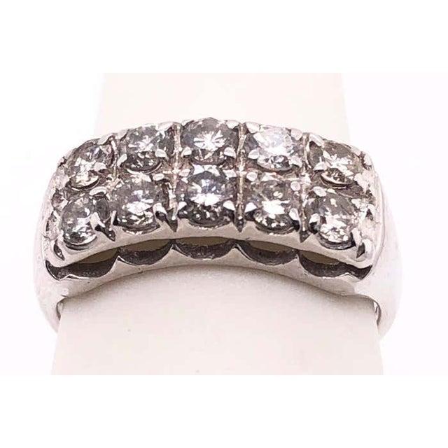 2010s 14 Karat White Gold Contemporary Diamond Band Wedding Anniversary Ring, Size 5.5 For Sale - Image 5 of 10