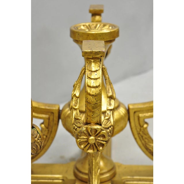 Vintage Italian Hollywood Regency Gold Gilt Metal Double Pedestal Coffee Table For Sale - Image 13 of 18