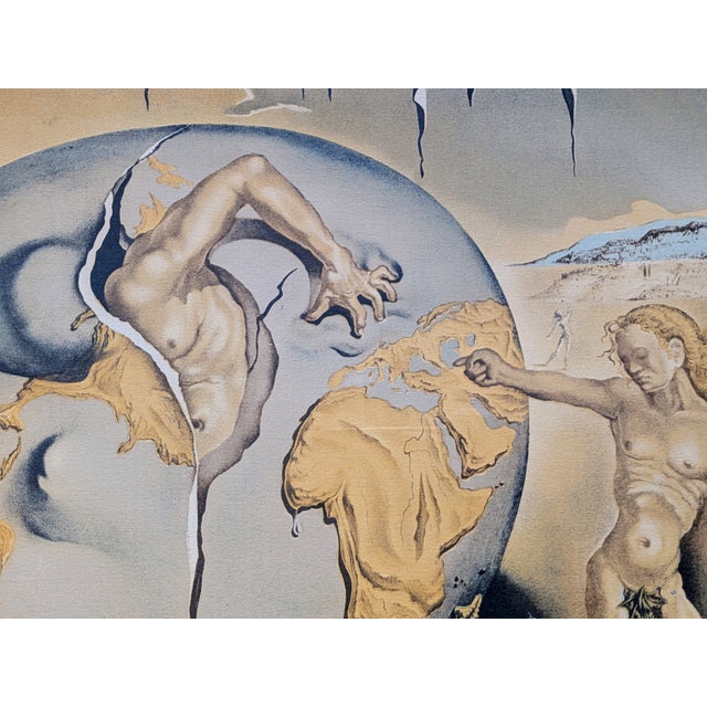 Salvador Dali, Geopoliticus Child Watching the Birth of the New Man, Hand-Signed Color Lithograph, 1970-80s For Sale - Image 7 of 9