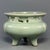 15th Century & Earlier Vintage Chinese Celadon Pierced‑Rim Tripod Vessel, Collectible Decorative Ceramic Censer For Sale - Image 5 of 8