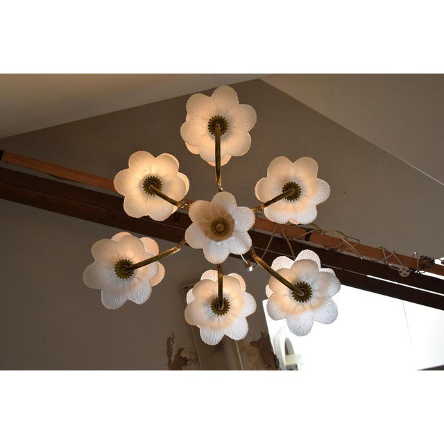 Mid-Century Glass Chandelier, 1970s For Sale - Image 10 of 14