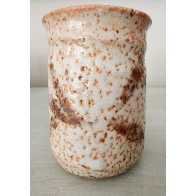 Ceramic Rust and Cream Textured Studio Pottery Vessels, Set of 5 For Sale - Image 7 of 13