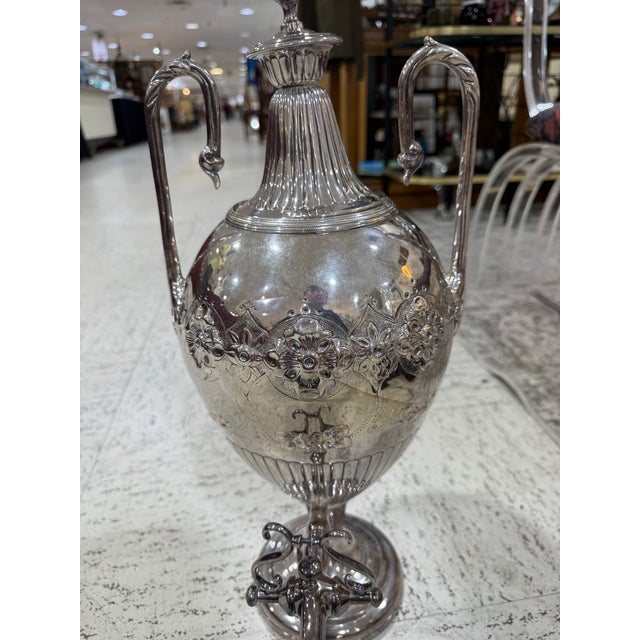 Rare Antique Victorian Figural Footed Urn Samovar Coffee Tea Server 21in For Sale - Image 4 of 12