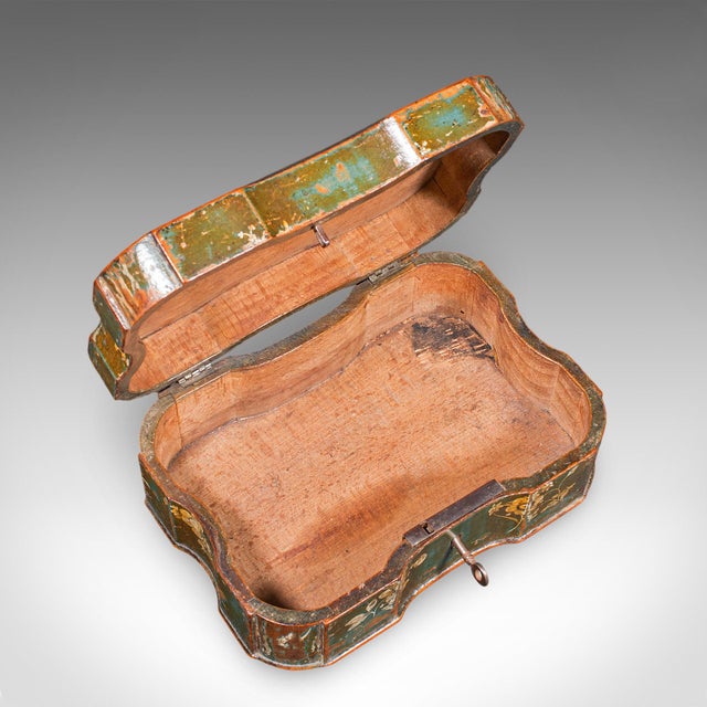 Brown Antique Ladies Table Box, Italian, Lacquer, Oak, Keepsake Case, Victorian, 1900 For Sale - Image 8 of 12