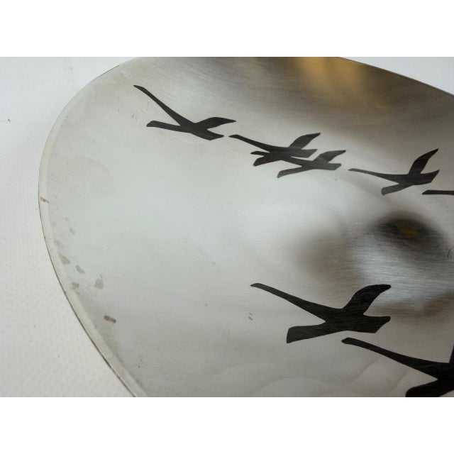 Silver Mid-Century Modern Silver Plated Ikora Wall Plate with Wildgoose from WMF, 1960s For Sale - Image 8 of 9