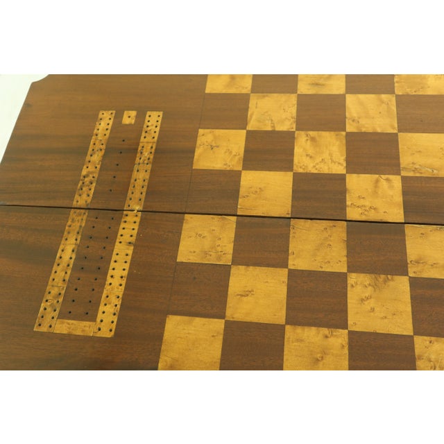 Period Antique Sheraton Mahogany & Birdseye Maple Games Table For Sale In Philadelphia - Image 6 of 13