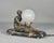 French Art Deco Lamp with Lady & Glass Globe Shade A charming example of early 20th-century French Art Deco lighting, this...