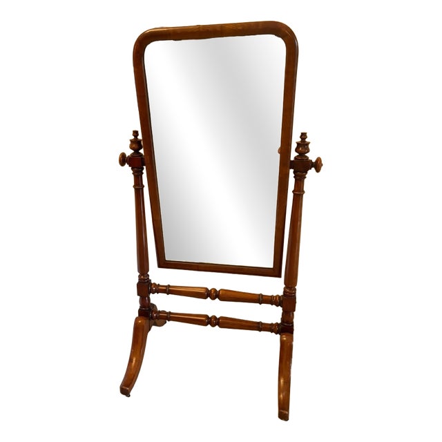 Antique Victorian Mahogany Freestanding Cheval Dressing Mirror, 1860 For Sale