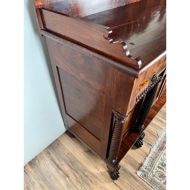 Brown Antique American Empire Mahogany With Rosewood Edge Banding Sideboard Probably Philadelphia C. 1840 For Sale - Image 8 of 9