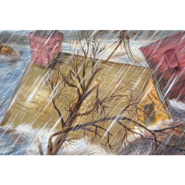 American The Flood Rushes in - Disaster Landscape in Acrylic on Canvas For Sale - Image 3 of 7