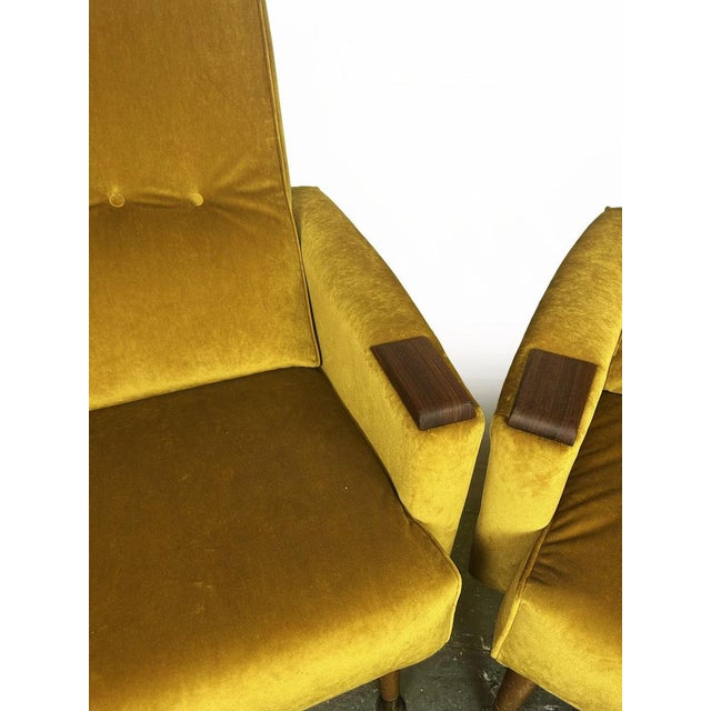 Mid-Century Modern Fireside Armchairs with Teak Wood Detailing, 1960s, Set of 2 For Sale - Image 10 of 11