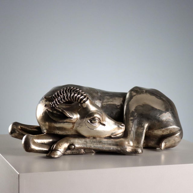 925 Silver Plated Antelope Sculpture by F.lli Raddi Firenze For Sale - Image 9 of 9