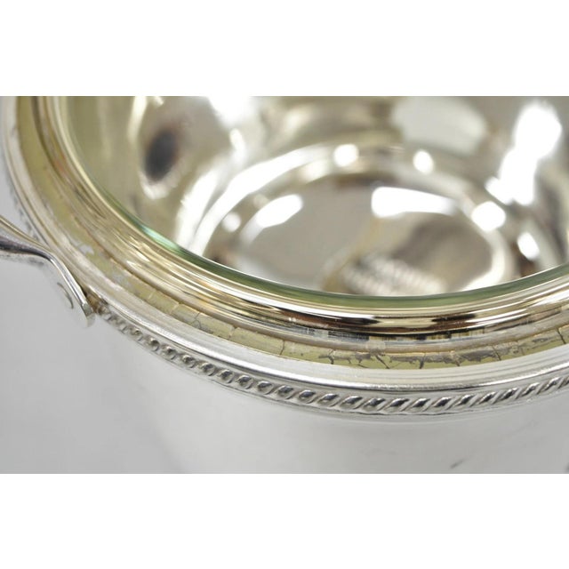 Vintage Victorian Silver Plated Reticulating Hinge Ice Bucket W/ "B" Monogram For Sale - Image 14 of 18