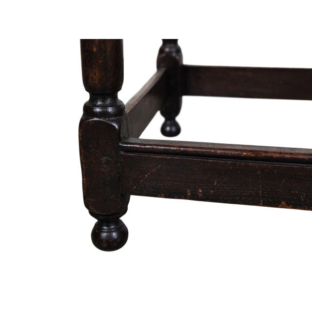 Late 19th Century Antique Stretcher Base Side Table For Sale - Image 5 of 5