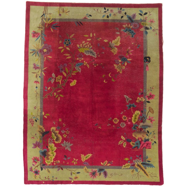 Early 20th Century Antique Chinese Art Deco Rug, 09'00 X 11'09 For Sale - Image 10 of 10