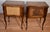 1880s Antique French Louis XV Walnut & Satinwood Marquetry Inlay Pair Nightstands / Bedside Tables For Sale - Image 12 of 18