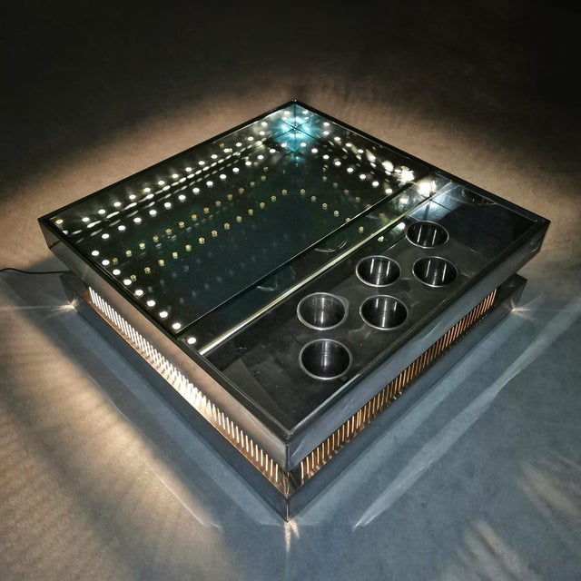 lluminated Glass Coffee Table, 1970s For Sale - Image 12 of 16