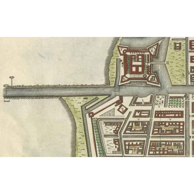 Jacques Bellin, Hand-Colored Plan of Batavia, 1750, Paper For Sale - Image 3 of 12