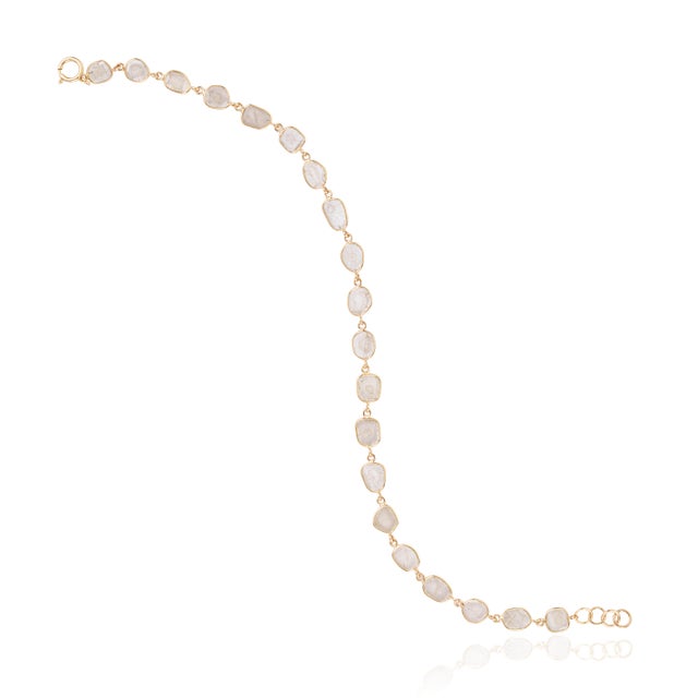 Natural Uncut Diamond Bezel Set Station Bracelet, 1.68 Carat in 18k Gold For Sale - Image 9 of 17