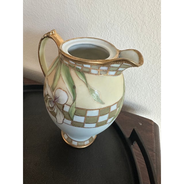 1910s 1910s Nippon Morimura Pitcher, Hand Painted Antique For Sale - Image 5 of 9