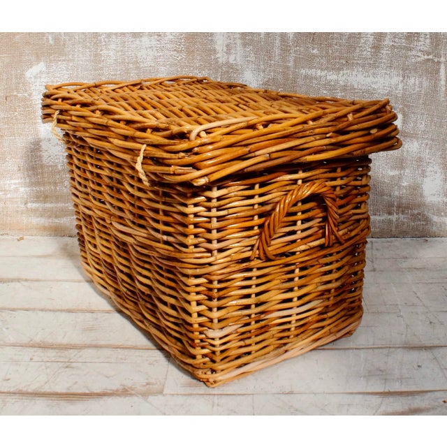 1960s Vintage Wicker Log Basket, 1960 For Sale - Image 5 of 9