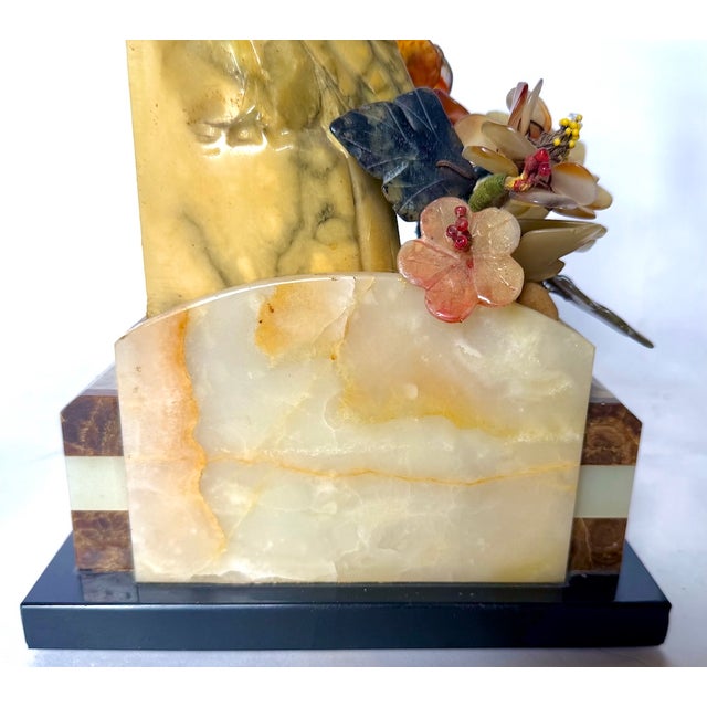 Pair Art Deco Jadeite & Multi-Stone Parrot Bookends For Sale - Image 13 of 18