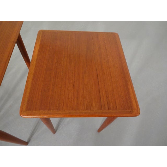 Danish Teak Nesting Tables, 1960s, Set of 3 For Sale - Image 13 of 14