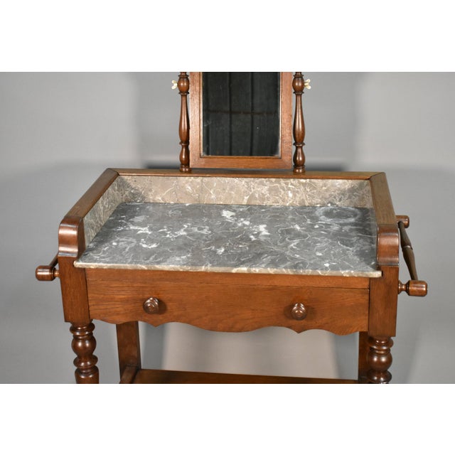 Brown French Louis Philippe Style Washstand in Oak, 1920s For Sale - Image 8 of 16