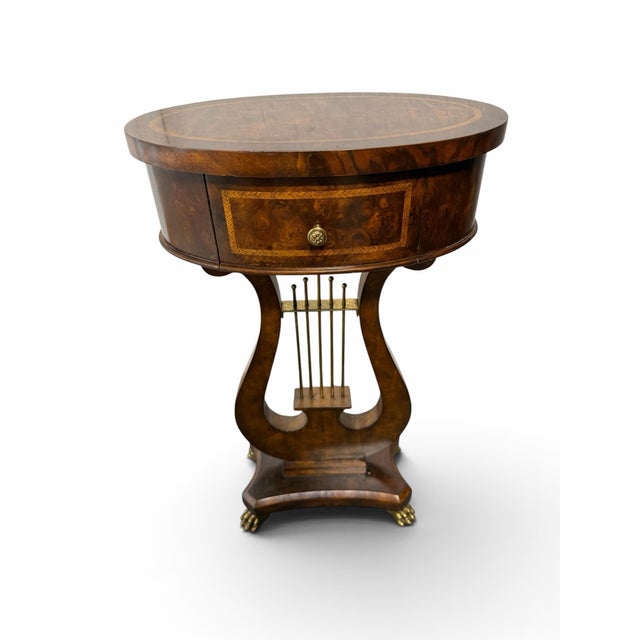 Exquisite vintage 1-drawer side table by the renowned luxury manufacturer Maitland-Smith. Drawing heavy inspiration from...