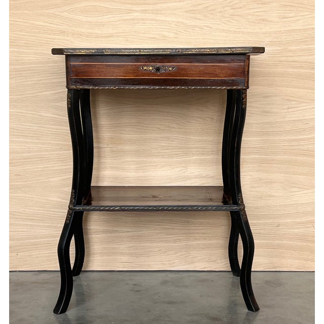 Late 19th Century Sewing Table in Wood Marquetry and Brass, France, 1890s For Sale - Image 10 of 16