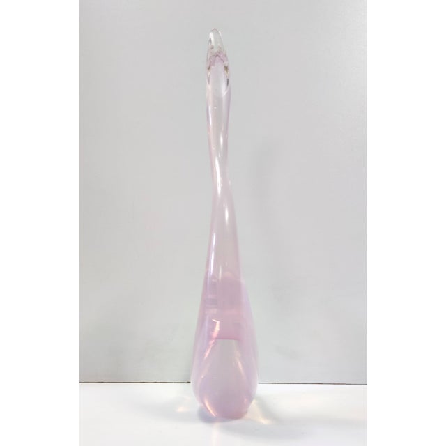Vintage Italian Pink Sommerso Murano Glass Swan by Elio Raffaeli, 1980s For Sale - Image 13 of 18