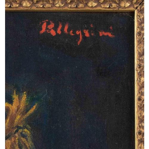Contemporary Sirio Pellegrini, Portrait, Oil Painting on Board, 1974 For Sale - Image 3 of 5