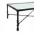 Voguish Brutalist coffee table in rich faux Verdigris paint finish, made in the USA c 1980's. The table features a metal...