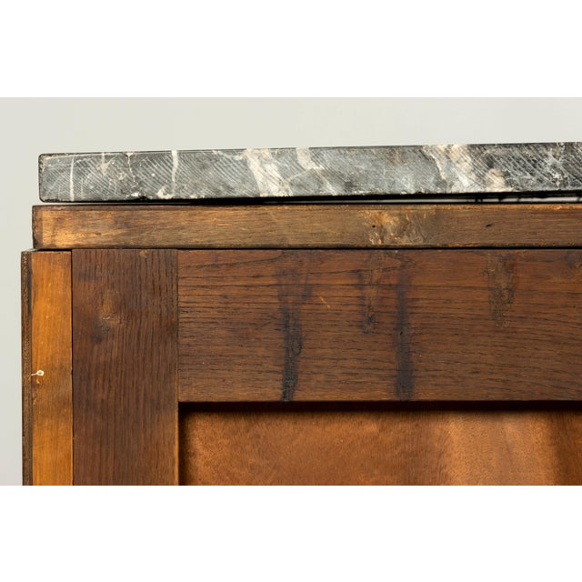 1930s French Art Deco Walnut Sideboard With Black Marble Top For Sale - Image 16 of 18