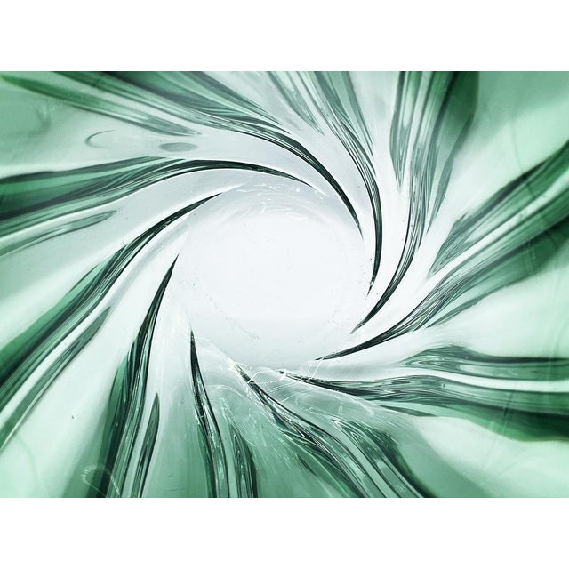 Green Crystal Vase by Val Saint Lambert, 1960s For Sale - Image 9 of 14