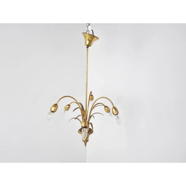 Metal Brass Pineapple Chandelier, 1970s For Sale - Image 7 of 10
