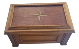Antique Wooden Box with Secret Compartment