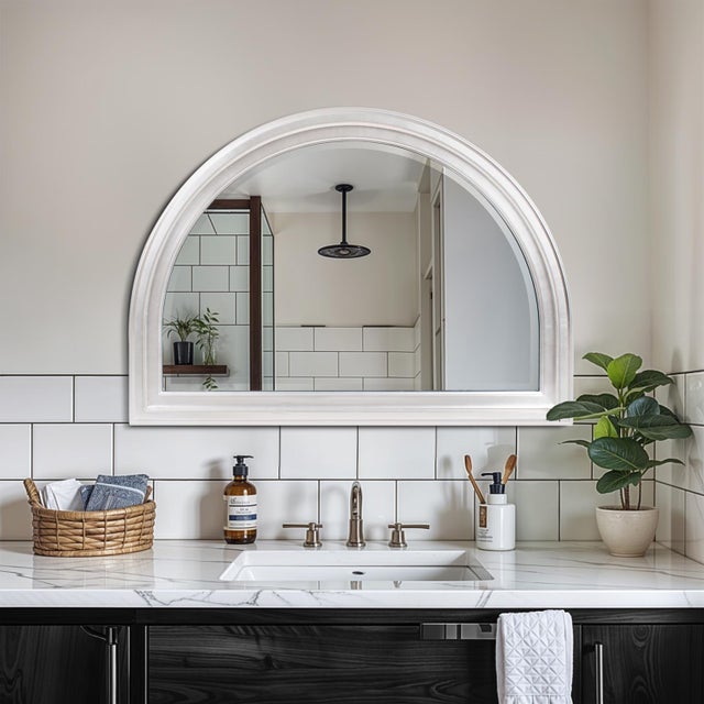 Silver George Arched Mirror Silver For Sale - Image 8 of 9