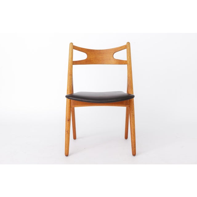 Danish Oak CH29 Sawbuck Chair by Hans J. Wegner for Carl Hansen & Son, 1960s For Sale - Image 10 of 10