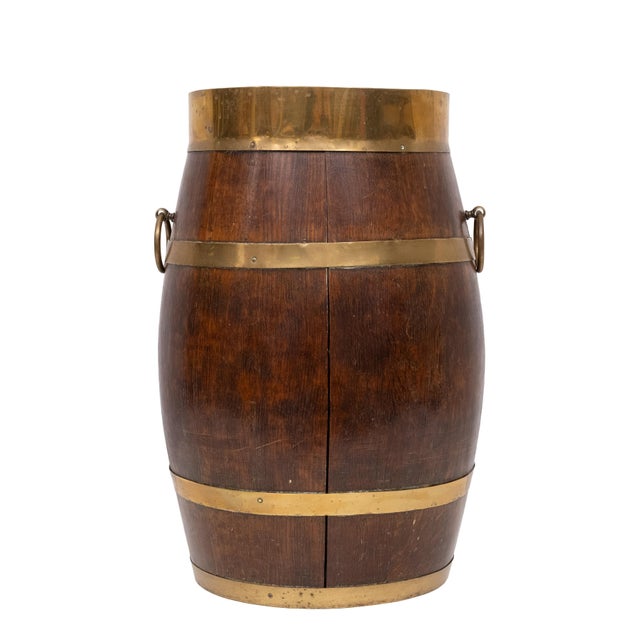 Brown Antique Dutch Coopered Hallway Barrel in Oak, 1900 For Sale - Image 8 of 8