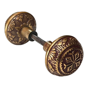 Antique 1880s American Vernacular Bronze Door Knobs- A Pair
