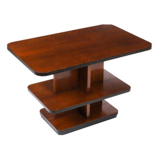 Antique Art Deco Tiered Walnut Coffee Table, 1920s For Sale