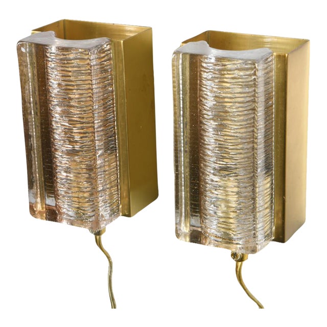 1960's Danish Vitrika Mini Gold Wall Sconces - A Pair For Sale