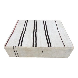 1960s Oversized Ottoman Made From Vintage Turkish Hemp Kilim Rugs For Sale