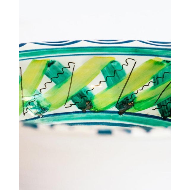 Ceramic Large Vintage Hand Painted Italian Ceramic Bowl For Sale - Image 7 of 9