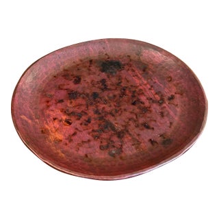 Vintage Hand-Hammered Copper Plate With Patina. For Sale
