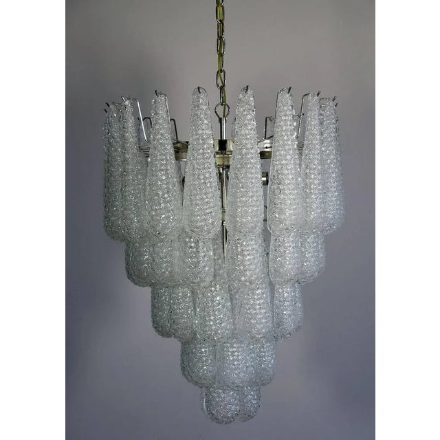 Italian Murano Glass Petal Chandelier For Sale - Image 3 of 11