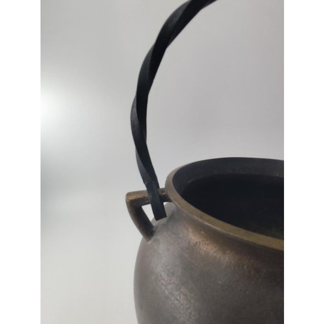 Antique Bronze Cauldron with Coat of Arms on Tripod, 1890s For Sale - Image 4 of 9
