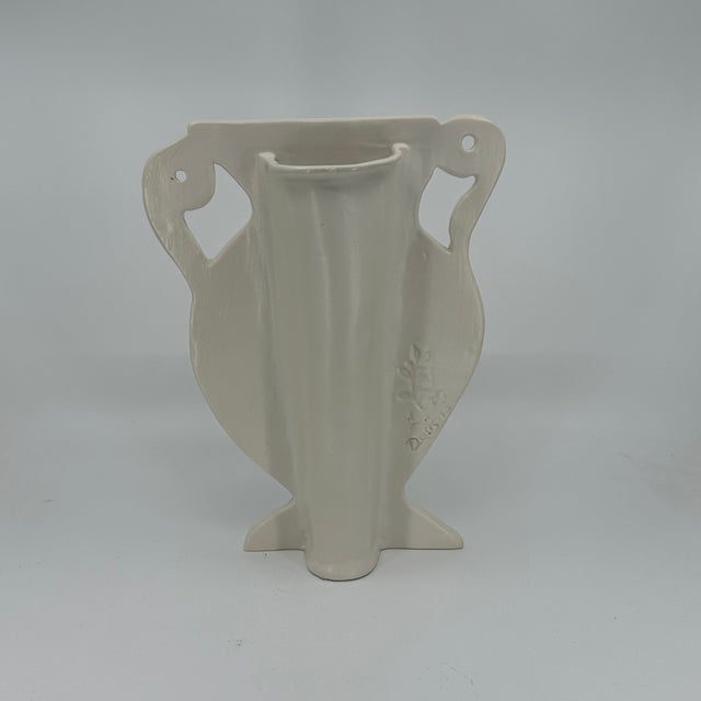 Liz Marsh Liz Marsh Linen Textured Silhouette Vase With Moths For Sale - Image 4 of 5