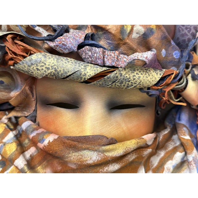 Dominique Caron Handmade Leather Art Mask For Sale In San Francisco - Image 6 of 12